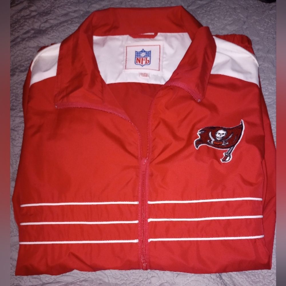 NFL Tampa Bay Buckeners Full Zip Windbreaker Jacket Size XL EUC